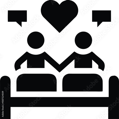 Couple in love sharing thoughts icon