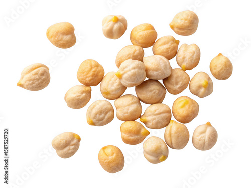 A scattering of dried chickpeas a healthy legume isolated on transparent background