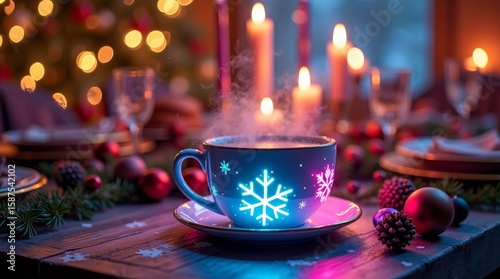 Festive Christmas Mug & Candlelight Glow