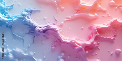 Pastel watercolor illustration on white paper textures, hand painted watercolor background. Pink blue Splash of Refreshment. Texture paper of colorful watercolor background with element for design.