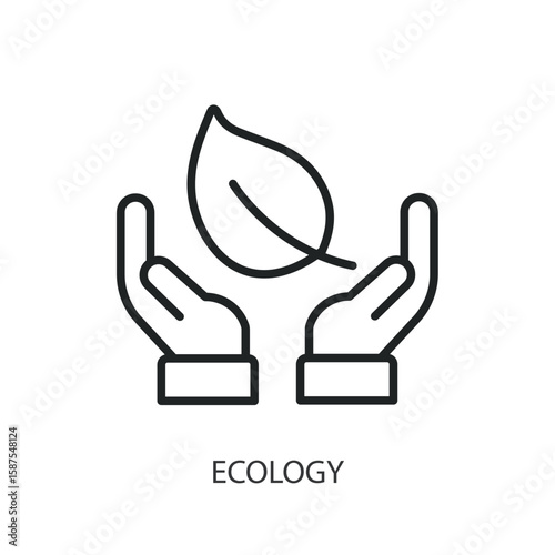 Ecology thin line vector icons.