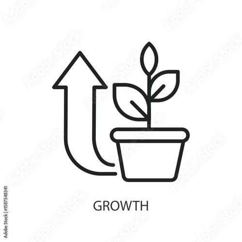 Growth thin line vector icons.