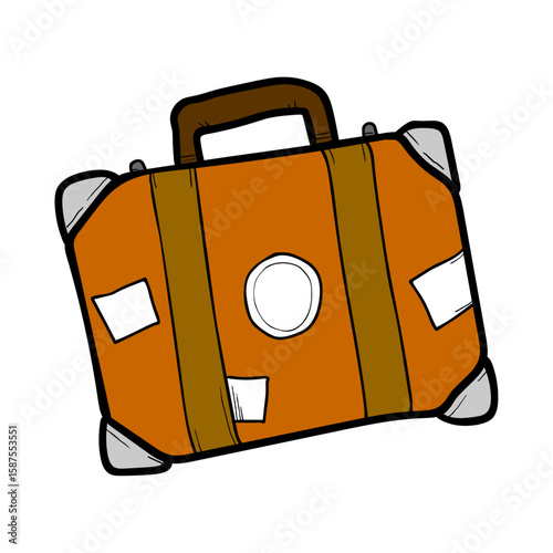 Vintage Luggage: This illustration features a classic, weathered suitcase, evoking a sense of nostalgia and travel.