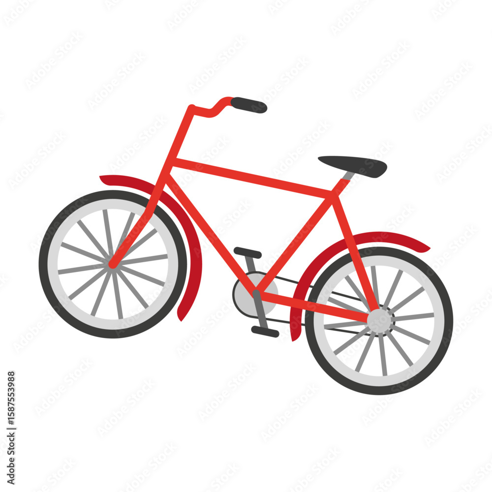 Vibrant Red Bicycle: A simple yet captivating illustration of a red bicycle. Vibrant Red Bicycle: A simple yet captivating illustration of a red bicycle.