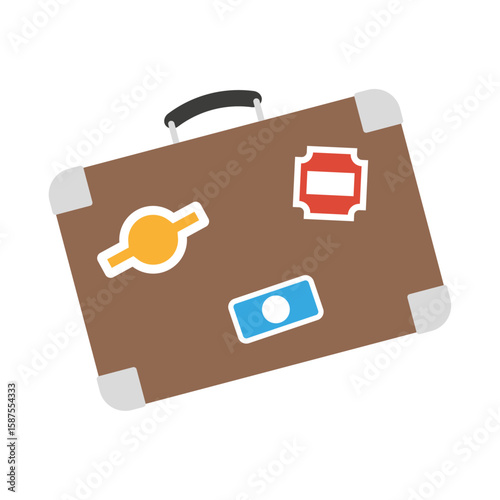 Vintage Suitcase with Stickers: A well-travelled vintage suitcase adorned with colorful travel stickers, hinting at exciting adventures and journeys across the globe.