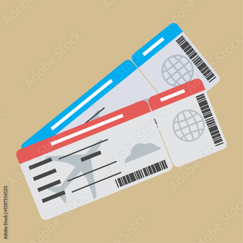 Tickets to Adventure: A duo of colorful boarding passes, ready to whisk you away. Evokes a sense of anticipation and the thrill of globetrotting. 