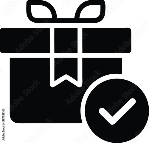 Approved gift icon for delivery and services icon