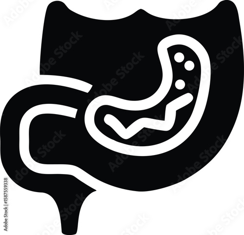 Digestive system and stomach icon
