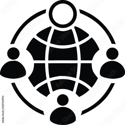 Global network and teamwork icon