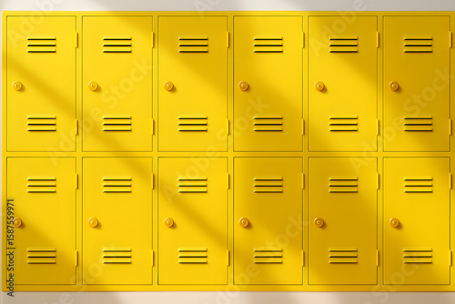 Yellow metal lockers with ventilation slots yellow lockers
