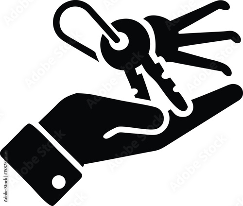 Hand holding keys icon