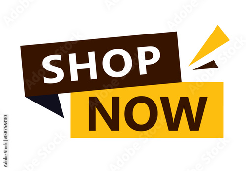Shop Now: A dynamic design encapsulates the urgency of shopping, with bold text that invites action, ideal for advertising and e-commerce.
