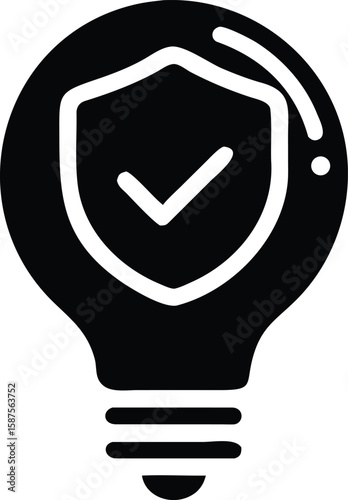 Secured idea innovative solution icon