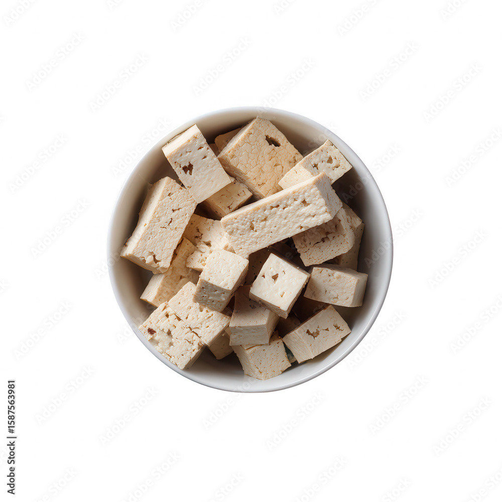 Fototapeta premium Delicious pieces of nougat nestled in a round bowl, ideal for sweet treat lovers and dessert enthusiasts.