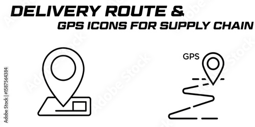 Delivery Route and GPS Icons