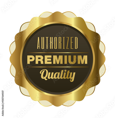 Premium Quality Seal: A sophisticated golden seal proclaims Authorized Premium Quality, designed to convey a sense of trust, credibility, and distinction.