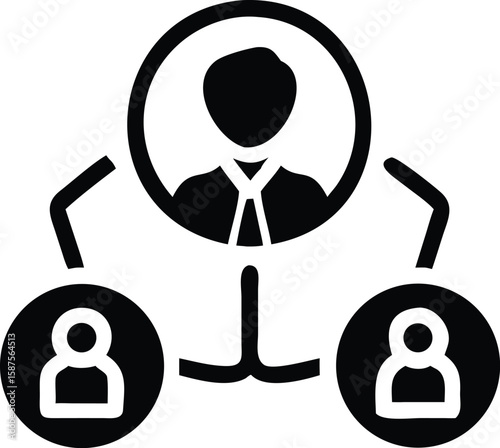 Teamwork leadership and connections icon