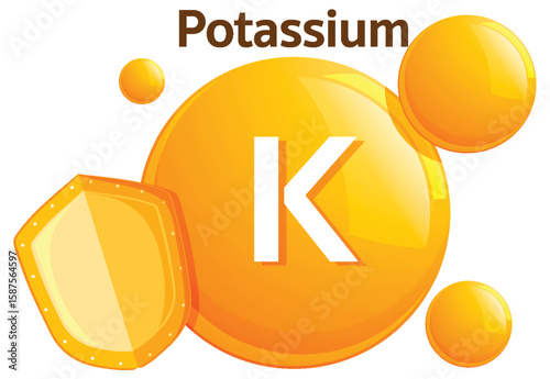 Potassium Vitamin Icon in Modern Vector Style