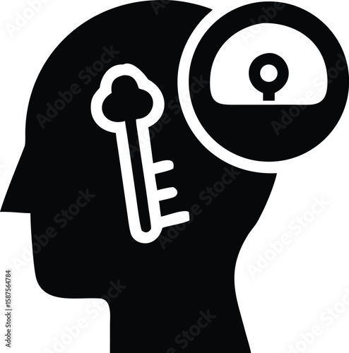 Unlock mind icon