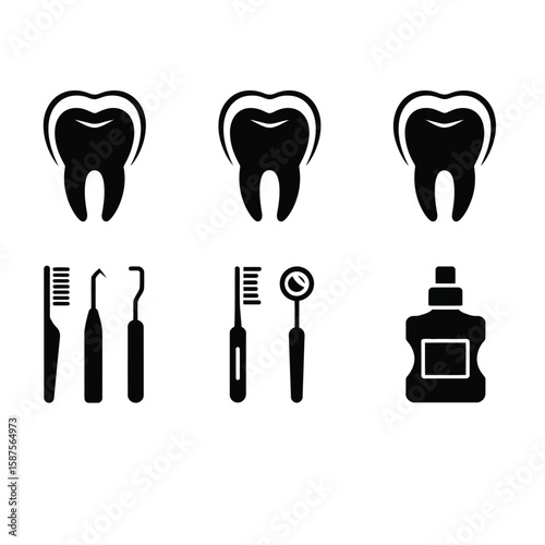 dental icons set
