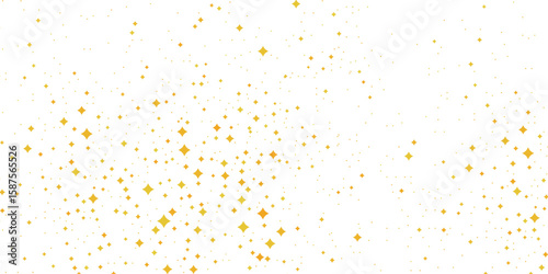 Gold falling down confetti background. Repeated golden dotted glitter pattern. Yellow, orange and golden dots wallpaper. Celebration Christmas, New Year or birthday party repeating backdrop