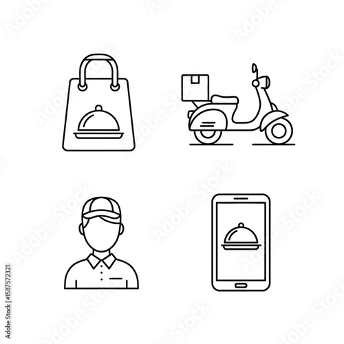 Digital Delivery: A seamless digital illustration of food delivery from start to finish. Emphasizing the convenience and speed of modern-day services, from order placement to doorstep arrival.