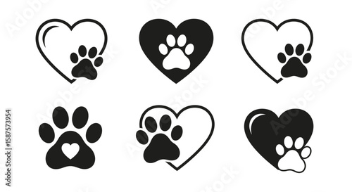 Paw Prints of Love: Heart-shaped designs featuring charming paw prints, symbolizing the unconditional bond and affection between humans and animals, perfect for expressing warmth and connection.