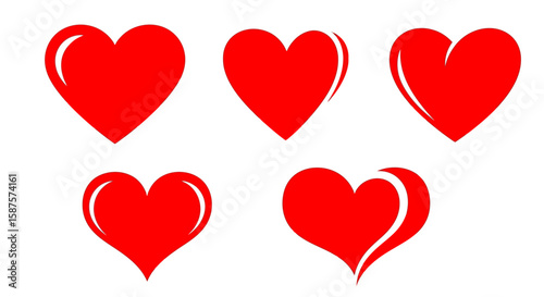 Love's Embrace: A collection of stylized hearts, each representing love, affection, and connection. Their unified presence celebrates emotion, feeling.