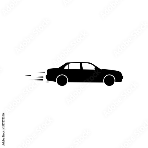 Car walking  silhouette icon vector flat design.