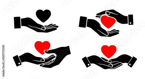 Symbol of Love and Giving: Symbolic depiction of giving and receiving of heart, a powerful visual representation of love, compassion, and shared humanity.