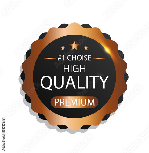Premium Quality Seal: A sophisticated, gold-accented emblem boldly proclaiming High Quality to symbolize excellence, reliability and top-tier standards. 
