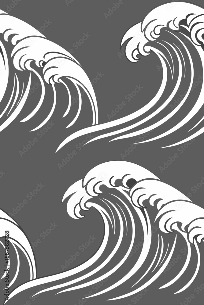Fototapeta premium White waves on gray background ocean water