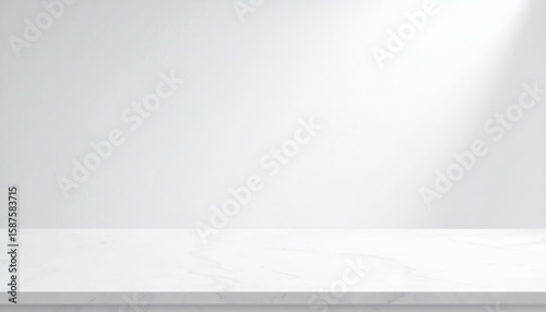 Illuminated white marble countertop, a spotlight on pristine surface and elegant texture