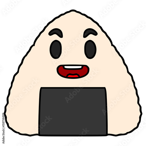 onigiri character illustration hand drawn isolated vector