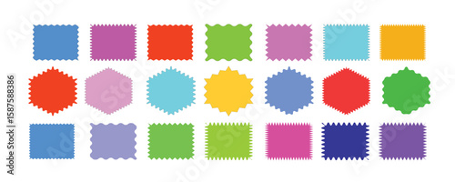 Rectangle shape frame with zigzag edge.zigzag edge, et of frames with scallop edge shape.