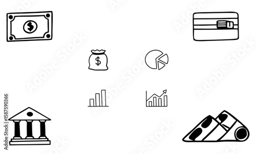 Finance & Banking  for 8 icon set