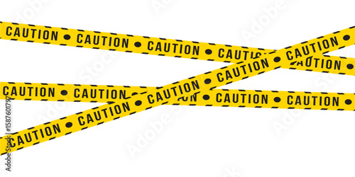 Danger and stop icon with yellow striped tape, warning signs, cautionary barriers, stop and danger labels, risk and alert icon in eps 10.
