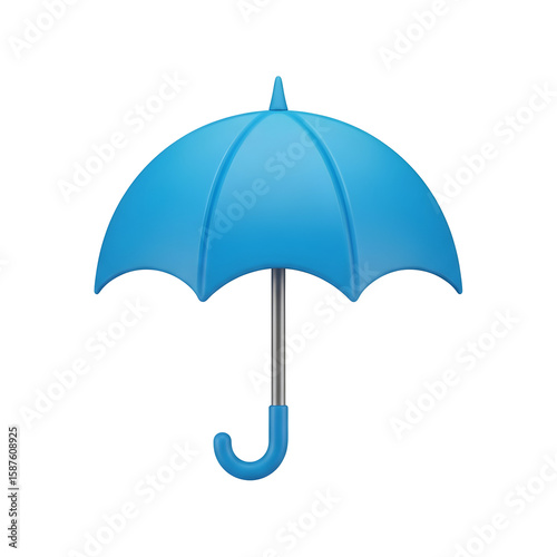 Simple elegant cyan umbrella on black