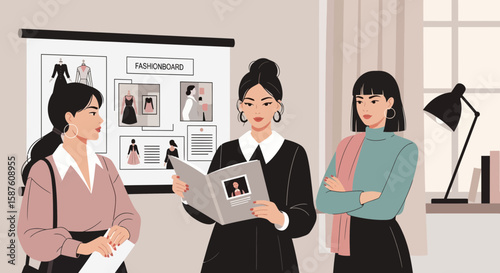 Fashion Designers Creative Team Meeting During Project Presentation in the Office