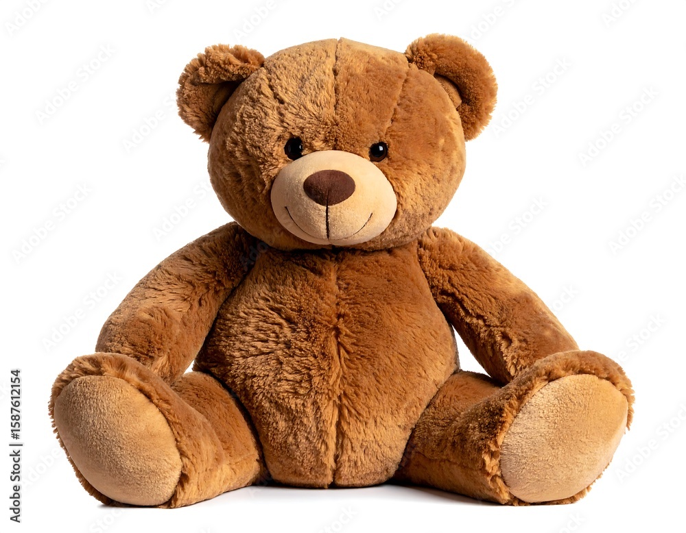 Obraz premium Plush brown teddy bear sitting