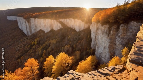 Autumn Cliffs at Golden Hour