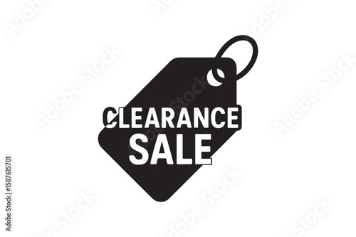 Clearance sale silhouette vector art illustration on white background