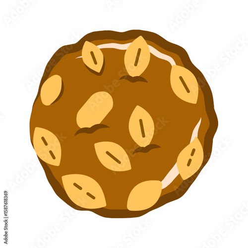 Vector color icon for Peanut cookie