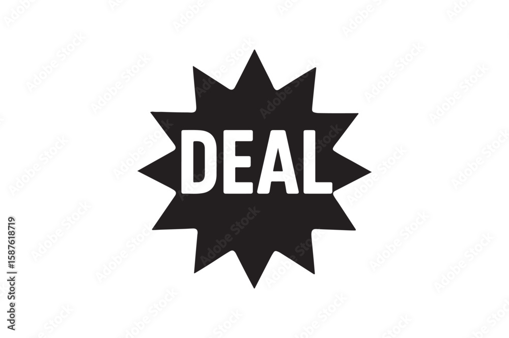 Fototapeta premium Star burst deal silhouette vector art illustration on white background