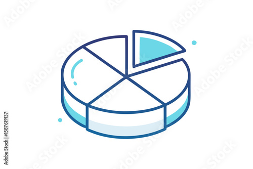 pie chart disk simple thin line icon