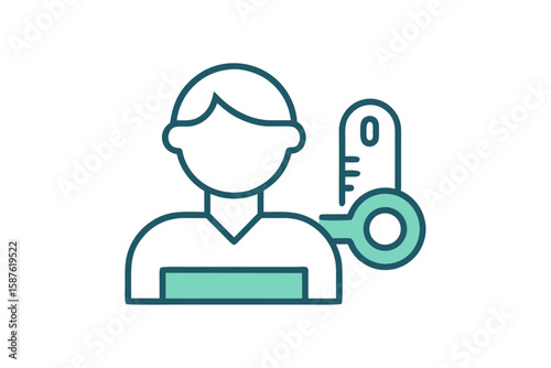 person key access icon thin line art