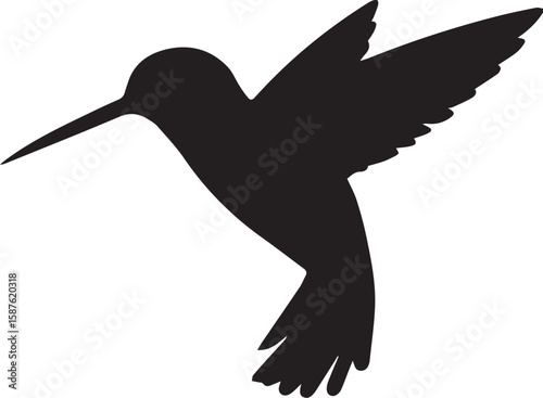 Flying Hummingbird Silhouette