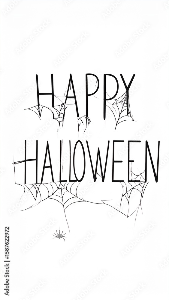 Fototapeta premium Happy Halloween Text Design – Spooky Typography for Halloween Celebrations