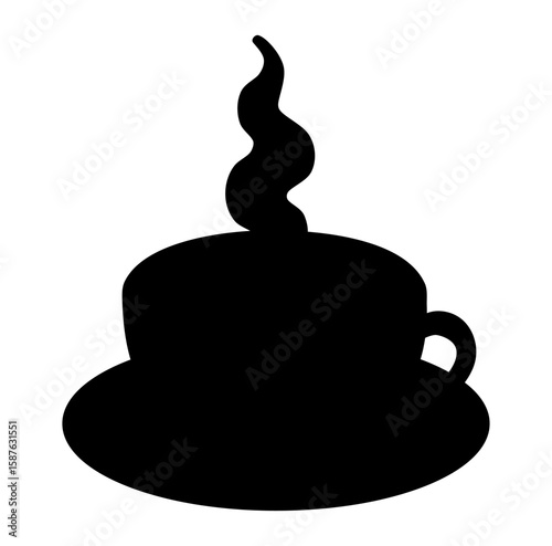 Cartoon One Cup Coffee In A Morning Routine Simple Design Icon Digital