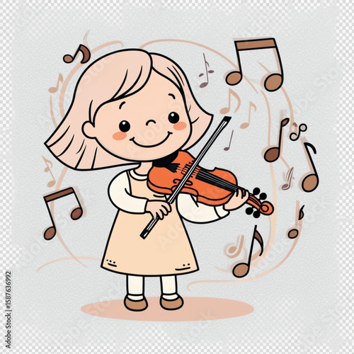 little girl playing violin